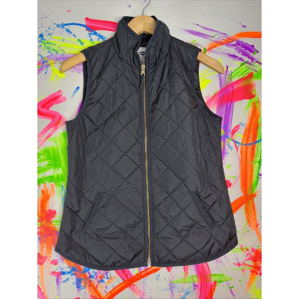 Women's Beautiful Old Navy Brand Solid Black Sleeveless Fashion Vest size XS TP